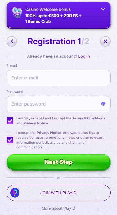 register at robocat casino
